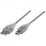 CABO DE IMPRESSORA USB-A 1.8 METROS (M) PARA USB-B (M) PRATA MANHATTAN