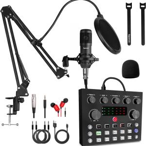 Pacote de equipamentos de podcast